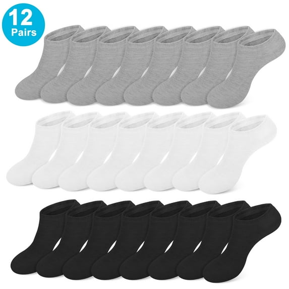 TSV 12 Pairs Low Cut Socks for Men and Women, Soft Thin No Show Ankle Socks, 3 Colors
