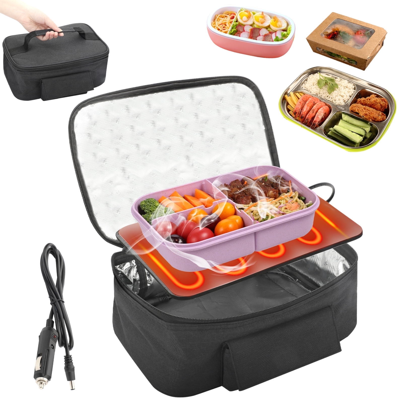 TSV 12V Portable Oven Personal Food Warmer, Car Heating Lunch Box