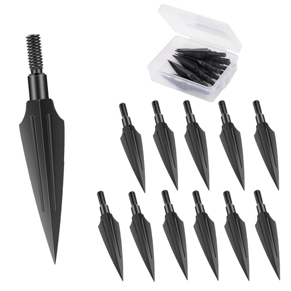 TSV 12pcs Archery Arrowheads, 125 Grain Hunting Broadheads for Compound Bow Recurve Bow Crossbow