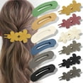 thumbnail image 1 of TSV 12pcs Large Flat Hair Clips, Cute Matte No Slip Grip Flower Hair Barrettes for Women Girl, 1 of 5