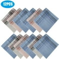 thumbnail image 1 of TSV 12pcs Men's Soft Handkerchiefs, Classic Plaid Hankies, Vintage Pocket Square, 15x15'', 1 of 6