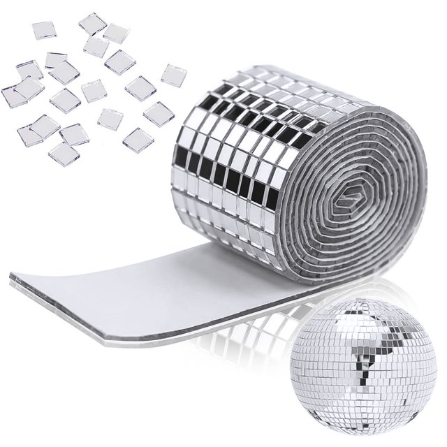 TSV 1464pcs Glass Mirrors Mosaic Tiles, SelfAdhesive 5x5mm Mini Square