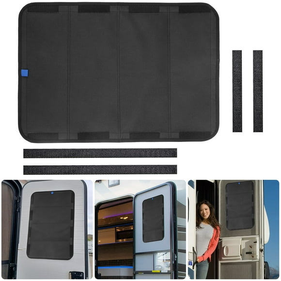 TSV 16 x 25" RV Skylight Shade, Foldable Blackout Cover for Camper Vent, Waterproof Oxford Cloth, Black