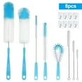 thumbnail image 1 of TSV 16pcs Bottle Cleaning Brush Set, Long Handle Bottle Cleaner for Narrow Neck Wine/Beer Bottles, Cup, Kettle Spout, Straw Brush, Blue, 1 of 8