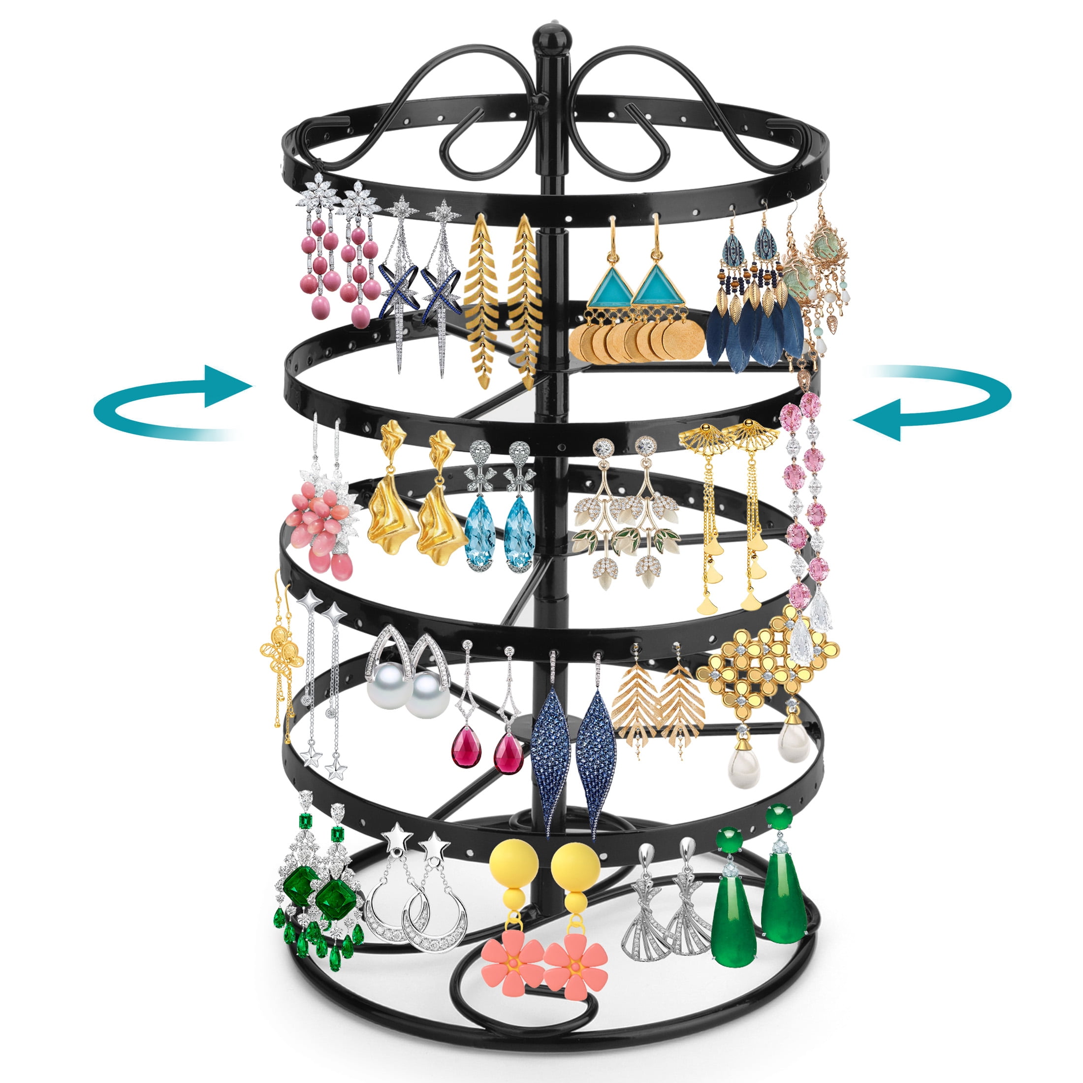 TSV 4 Tier Rotatable Jewelry Rack Hanger, 176 Holes Earring Stand