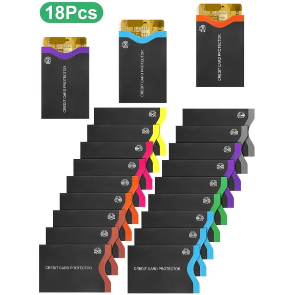 TSV 18pcs RFID Blocking Sleeves, Colorful Identity Theft Prevention RFID Blocking Envelopes Set