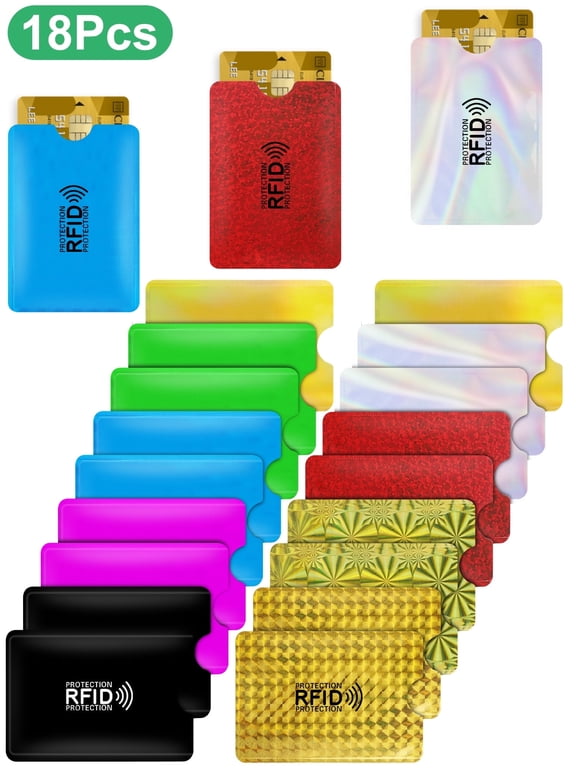 18pcs RFID Blocking Sleeves, Colorful Identity Theft Prevention RFID Blocking Envelopes Set