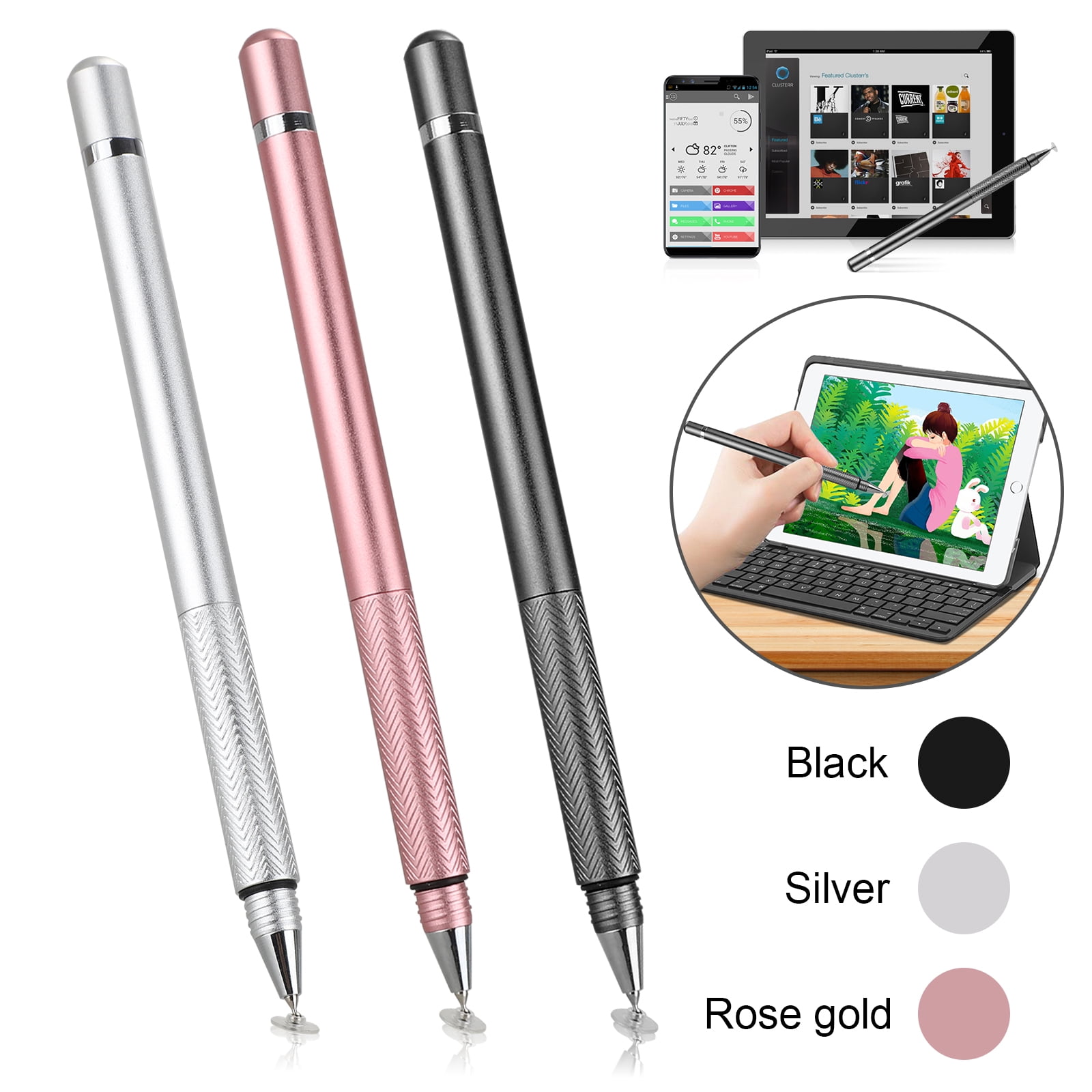 SENKUTA Lapiz para Tablet, 2 en 1 Pencil iPad Universal Apple