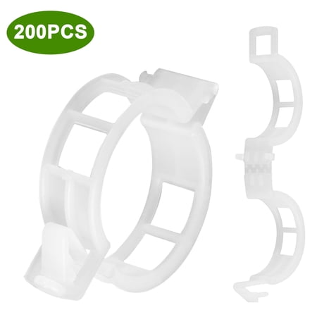 TSV 200pcs Tomato Clips, Garden Plant Support Clips, Plastic Trellis Clips for Vine to Grow Upright and Make Plants Healthier