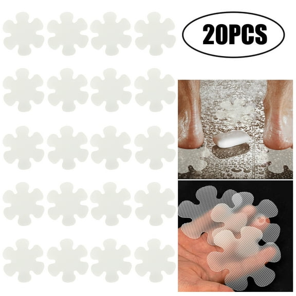 TSV 20pcs Bathtub Stickers Non-Slip, Shower Safety Treads Adhesive Appliques with Scraper