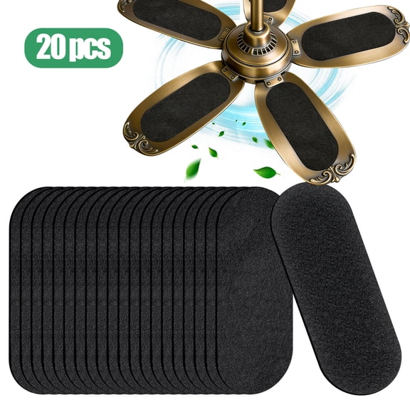 TSV 20pcs Ceiling Fan Filters for Blades, Activated Carbon Ceiling Fan Air Purifier Pads, Easy-Stick Ceiling Fan Blade Filter for Home Office Common Household Contaminants
