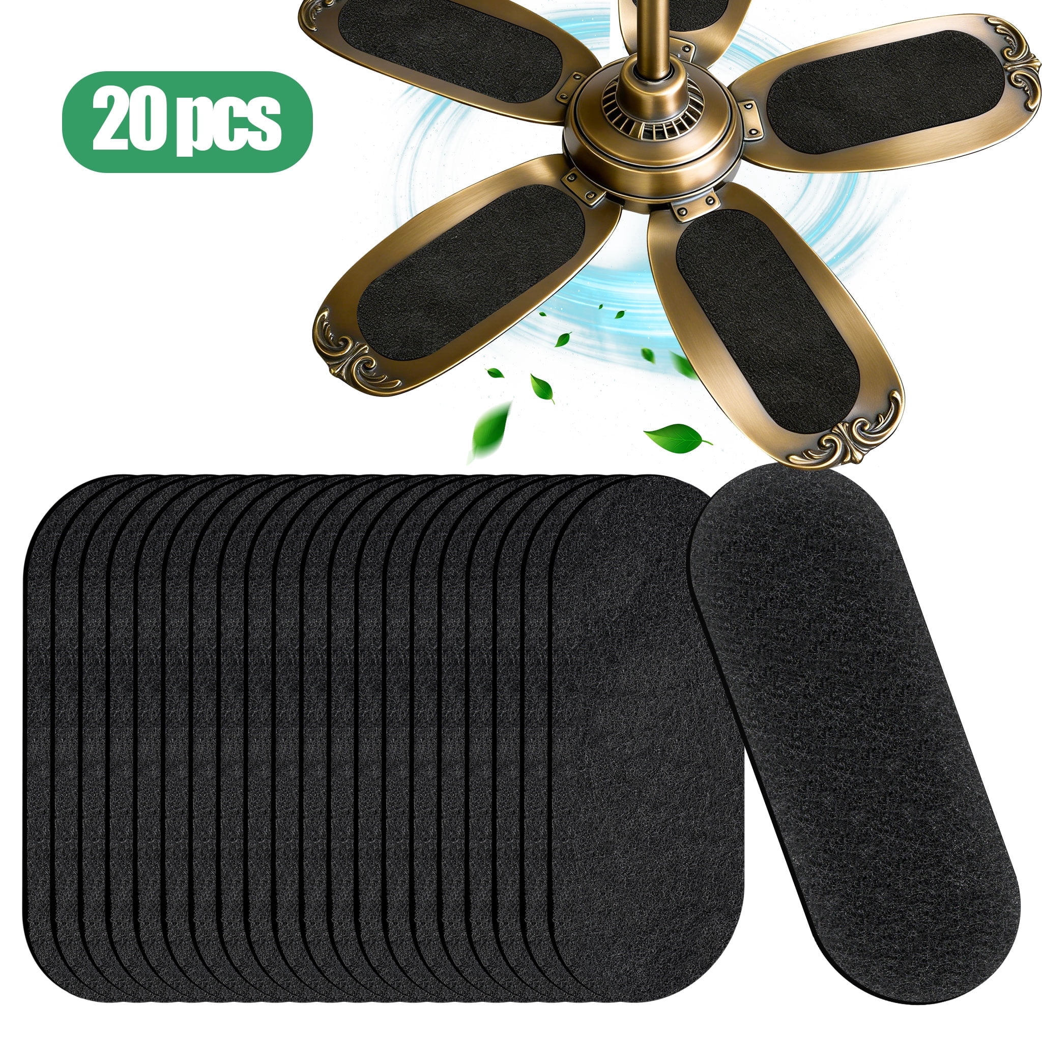 TSV 20pcs Ceiling Fan Filters for Blades, Activated Carbon Ceiling Fan ...
