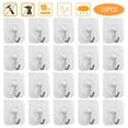 thumbnail image 1 of TSV 20pcs Self-Adhesive Wall Hooks Heavy Duty Reusable Hangers, Transparent, 1 of 6