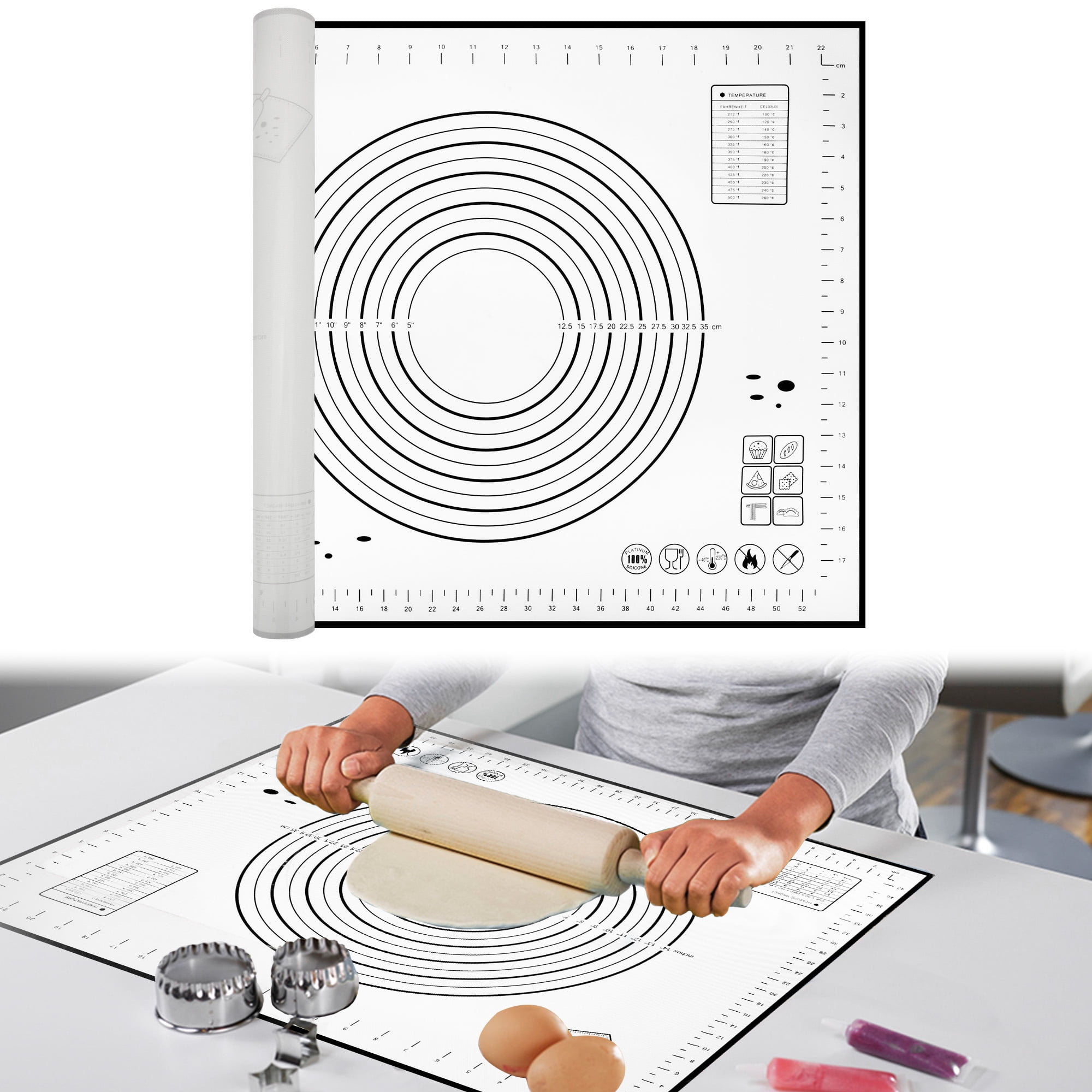 Heat Resistant Thick Silicone Counter, Non Stick Pastry Baking Mat, 23 –  Modern Rugs and Decor