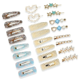 TSV 10pcs Sparkling Crystal Stone Braided Hair Clips with 3 Small