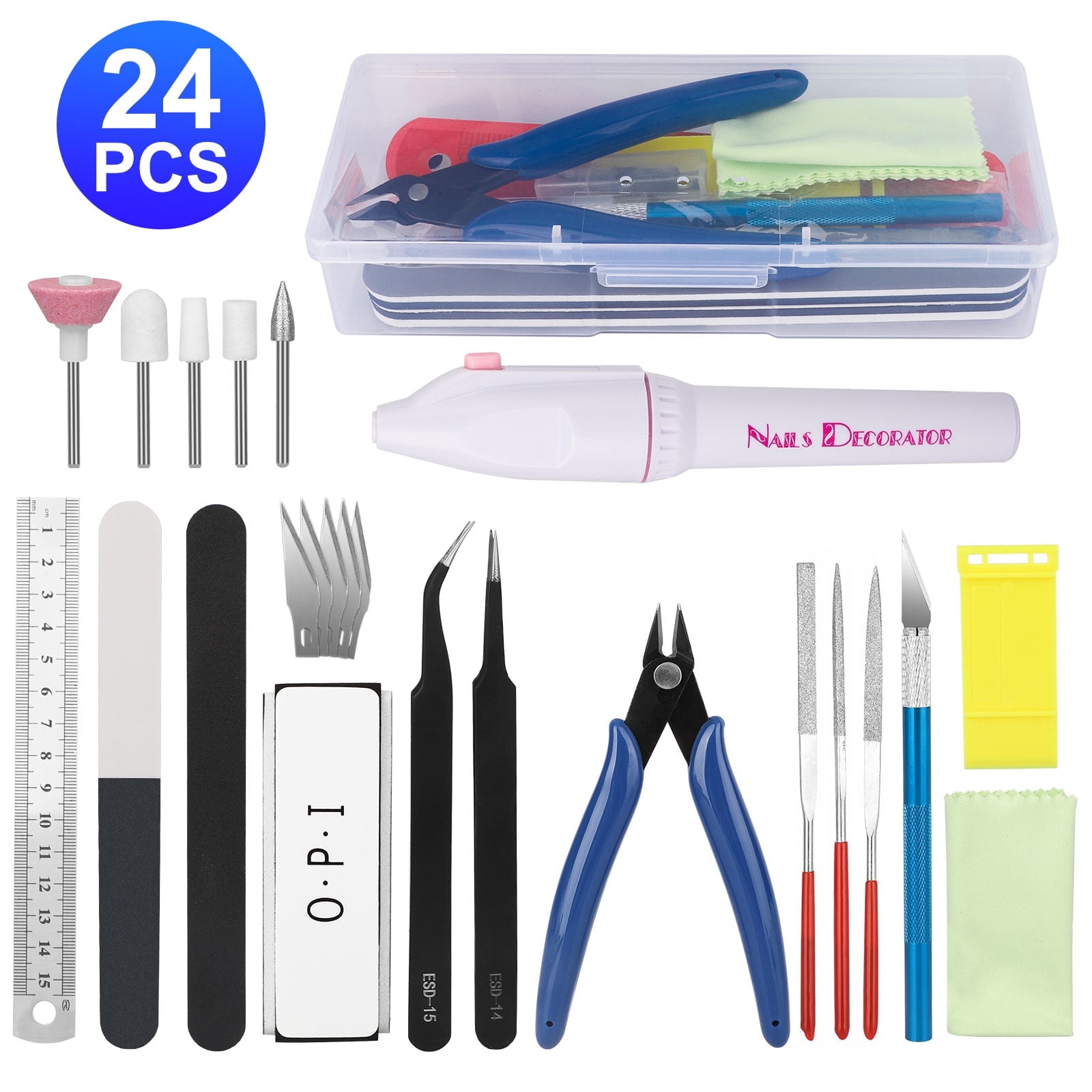 TSV 24Pcs Gundam Model Basic Tools Kit, Plastic Model Building Tools Craft Set, Hobby Building Tools Kit for Gundam, Car, Airplanes Model Assemble Building, Repairing