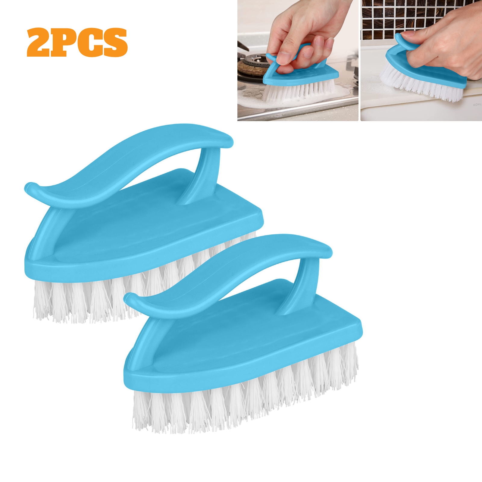 2 Pc Cleaning Brushes Hand Scrubber Brush Set Iron Handle Bathroom Mul —  AllTopBargains