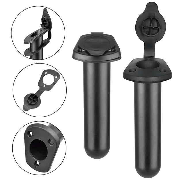 TSV 2Pack Fishing Rod Holder, Black Plastic Flush Mount Fishing Boat