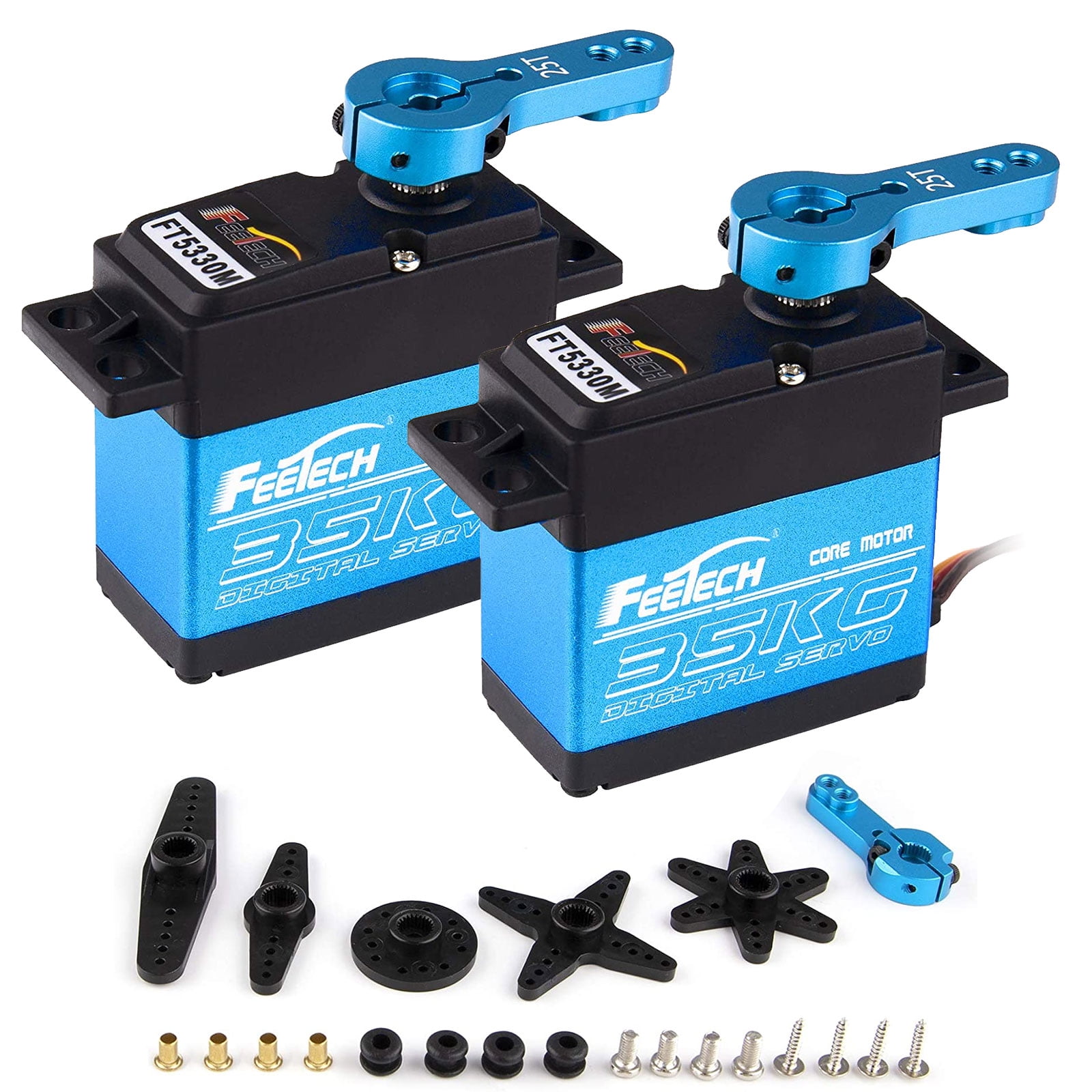 8 Servos Numériques FT5330M étanches 180° - Pour Voiture RC 1/10, 1/8, 1/5 | Engrenage Métal