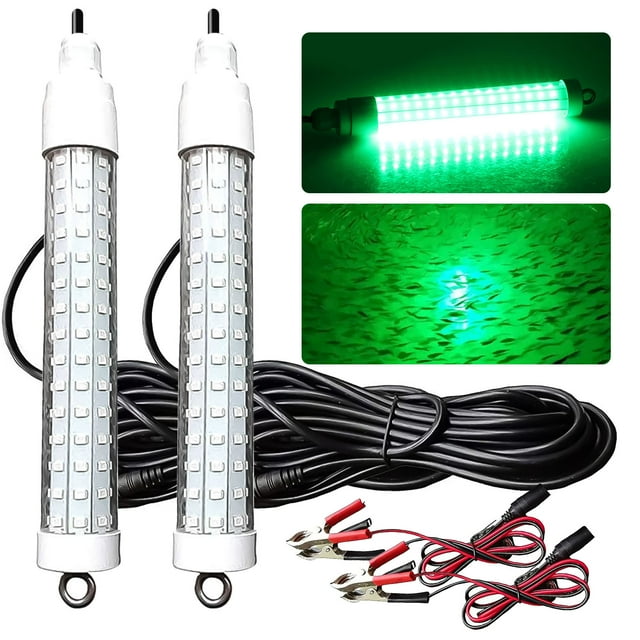 TSV 2Pcs Underwater Night Fishing Light, 12V 10.5W 120LED 1000 Lumen