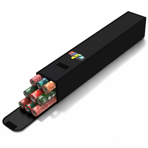 TSV 31" Wrapping Paper Storage Bag, Gift Wrapping Paper Organizer for Less than 9 Rolls, Wrap Paper Storage Containers with Pocket for Crafts Poster Tools