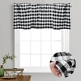 thumbnail image 1 of TSV 2pcs Black and White Buffalo Plaid Kitchen Valance Curtains, Checkered Cafe Valance for Window Treatment, Curtains Rod Pocket Valances for Farmhouse Window, 52 x 16'', 1 of 5