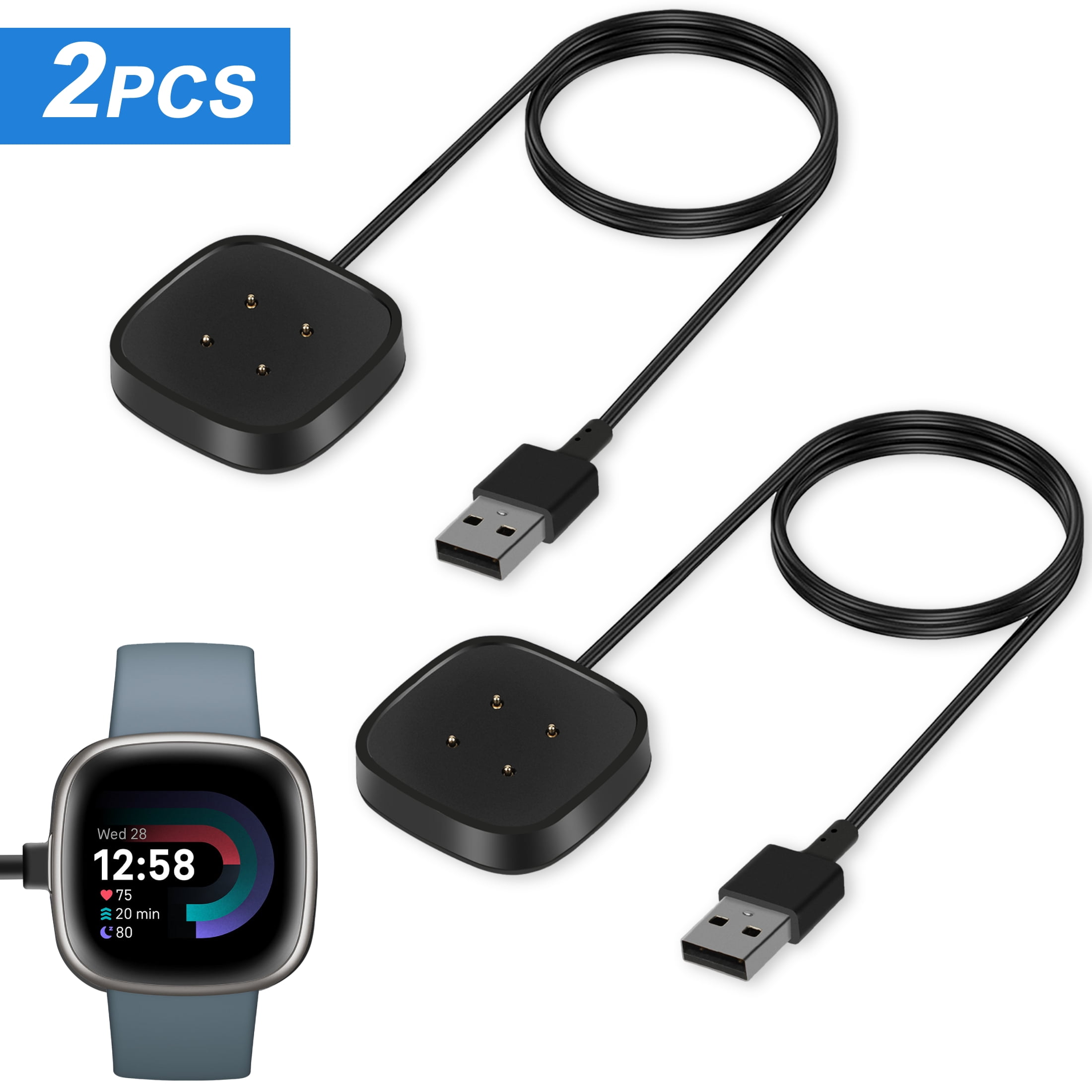 Fitbit Sense Replacement Charger For Fitbit Versa TSV 2pcs Charger