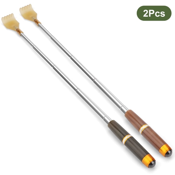 TSV 2pcs Extendable Back Scratchers for Adults, 7.619.7" Stainless Steel Telescoping Backscratcher and Body Massager