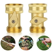 TSV 2pcs Garden Hose Shut Off Valve, Heavy Duty Brass Garden Hose Connector, 3/4" Thread