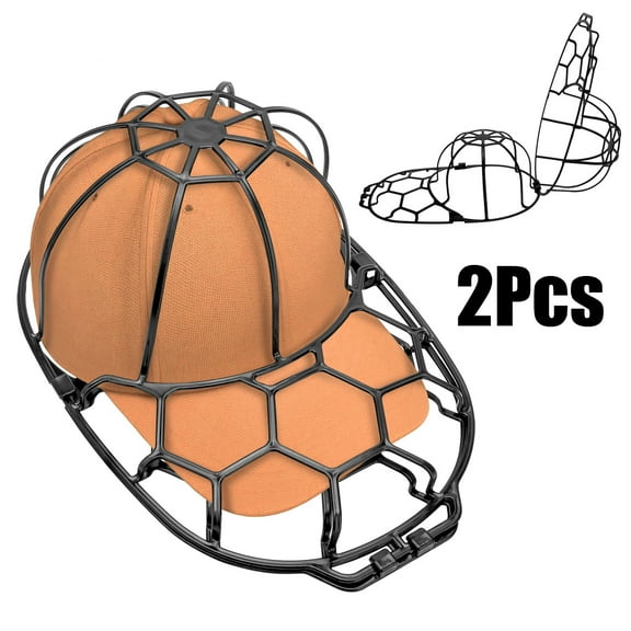 TSV 2pcs Hat Washer Cage for Baseball Caps, Hat Cleaner for Washing Machine & Dishwasher, Baseball Cap Washing Rack, Black