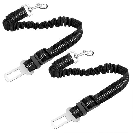 TSV 2pcs Pet Seat Belt, Car Safety Lead with Swivel Clip, Adjustable Length for Dogs Cats