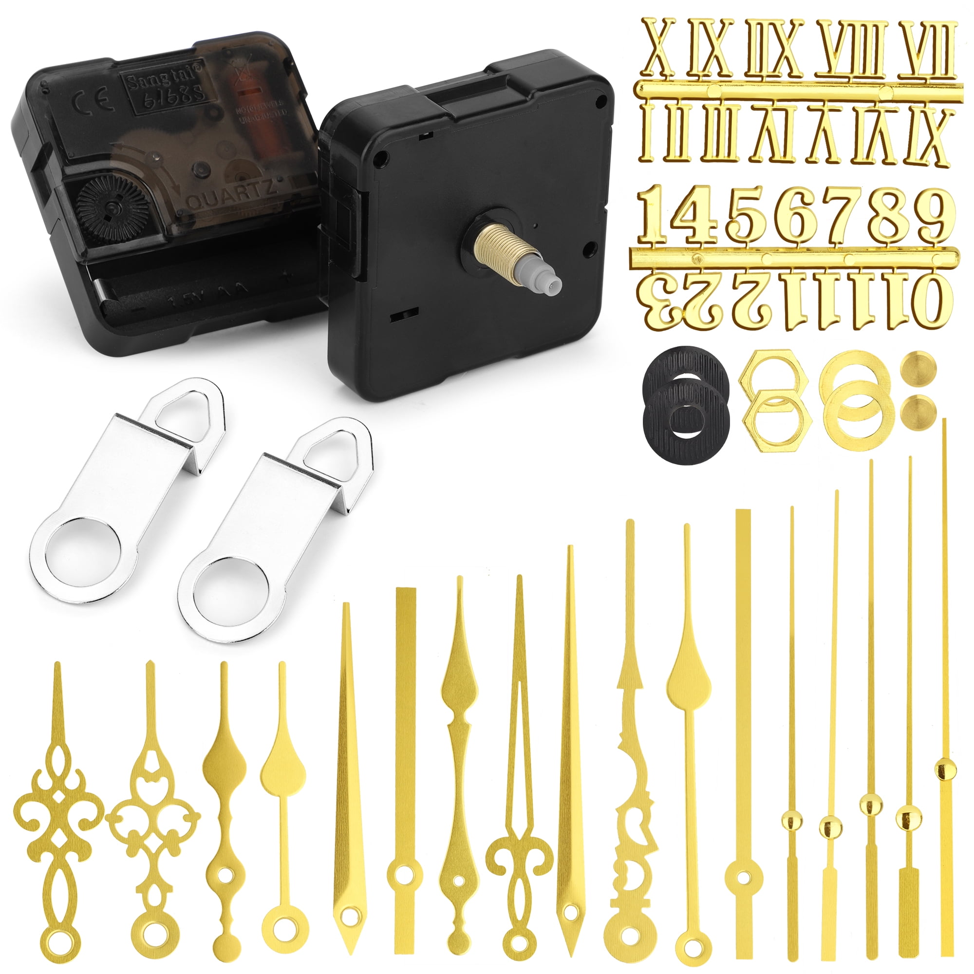 TSV 2pcs Replacement Quartz Clock Mechanism Movement and Hands DIY