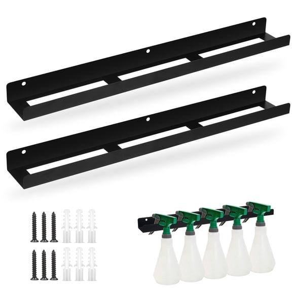 TSV 2pcs Spray Bottle Holder, Steel Wall Mount Detailing Bottle Storage Rack, Spray Can Holder for Mobile Garage Detailing Home Organizer