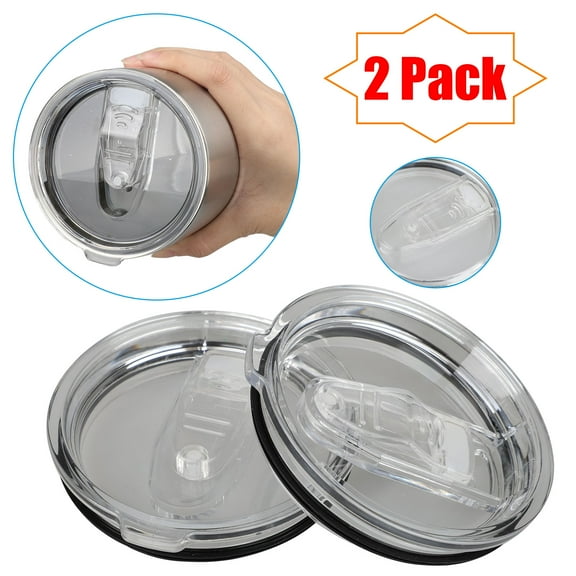 TSV 2pcs Tumbler Replacement Lids, Spill Proof Tumbler Lids Fit for 30oz YETI Rambler and Ozark Trail Cup