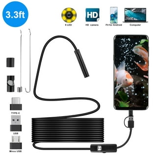 Wireless Endoscope, 6 LED Lights Borescope Camera, 7.9mm 3 in 1 USB Snake  Camera, IP67 Inspection Camera for OTG Android, iPhone (10ft, Type-C,  Micro, Lightning) 