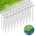 thumbnail image 1 of TSV 30pcs Garden Landscape Staples, 6" Plant Cover Stakes for Weed Barrier Fabric Decor, Galvanized Steel, Silver, 1 of 5
