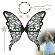 TSV 31.5x30" Oversized Costume Fairy Wings, Magical Dress-Up Cosplay Set for Parties, Festivals