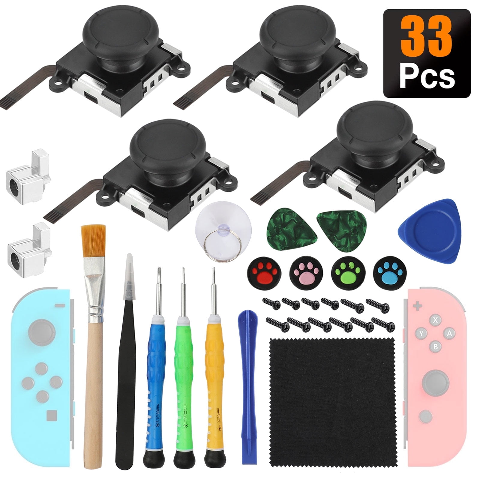 TSV 33 PCS 3D Replacement Joystick Analog for Switch Joy-Con