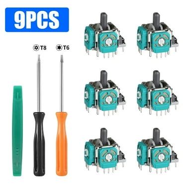 TSV 3D Analog Joystick Replacement Repair Parts Fit for Xbox One Controller, Regular, S, Elite Series Wireless Models, 3D Joystick Axis Analog Sensor Module w/ T8 T6 Torx Screwdriver Tool