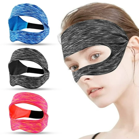 TSV 3Pcs VR Eye Mask Face Cover, Breathable Sweat Band Guard Fit for Oculus Quest 2, HTC Vive, PS, Gear, VR Workouts, Adjustable Washable Elastic VR Facemask