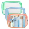 thumbnail image 1 of TSV 3pcs Clear Makeup Bag, TSA Approved Toiletry Bag for Travel Size Toiletries, Travel Bags for Toiletries, Cosmetic Bag for Women and Men, 3 Colors, 1 of 5