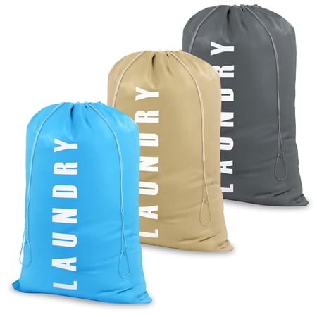 TSV 3pcs Extra Large Travel Laundry Bags, Dirty Clothes Organizer with Drawstring, Camp Laundry Bag