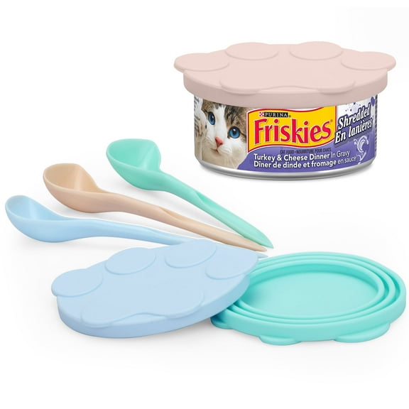 TSV 3pcs Pet Food Can Cover, FDA Safe BPA Free Universal Silicone Cat Dog Can Lids Safe in Refrigerator Dishwasher