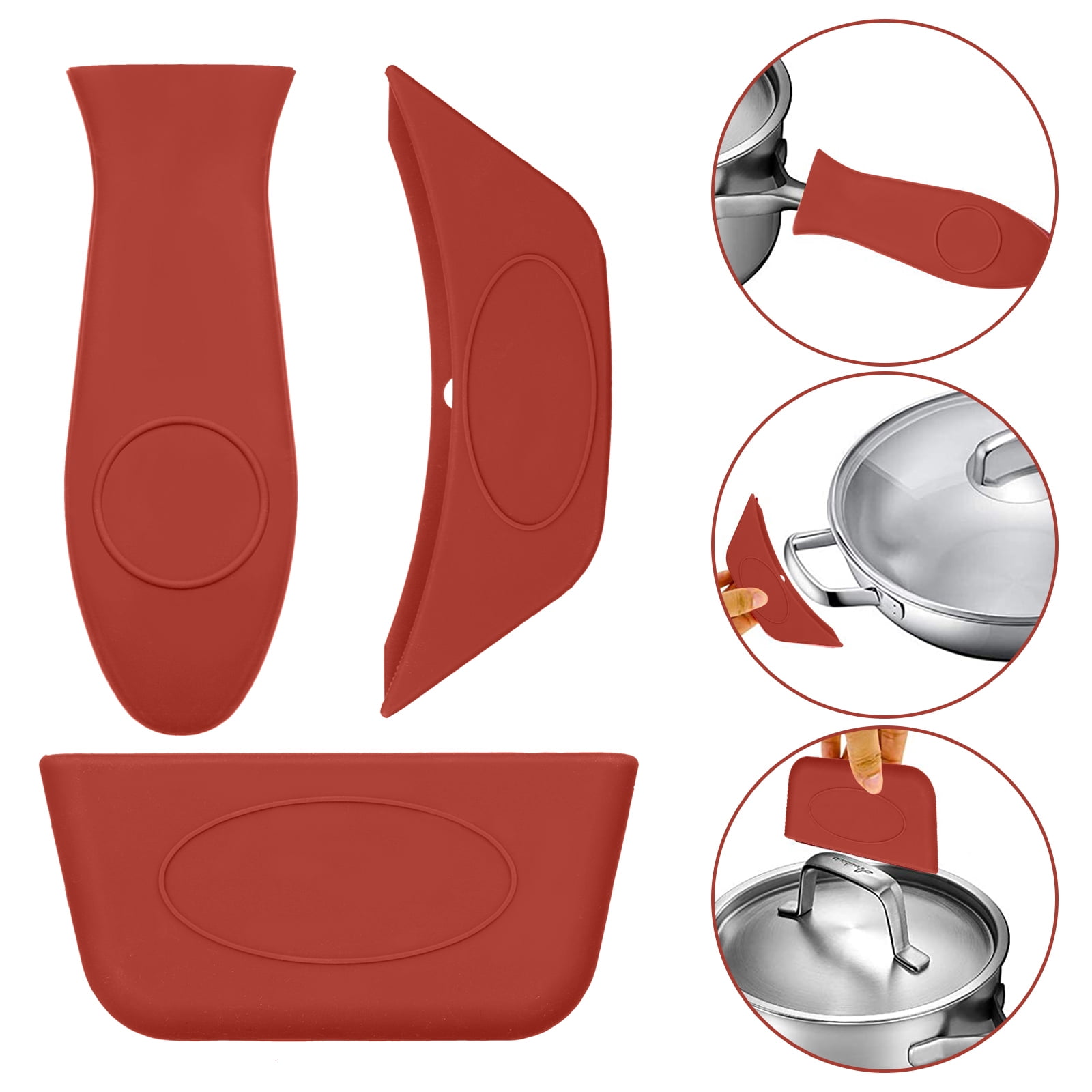 8pcs Silicone Hot Handle Holders, TSV Pot Handle Sleeve Non Slip Rubber Cover Set, Cast Iron Handle Cover, Non-Slip Pot Holder Sleeves for Kitchen