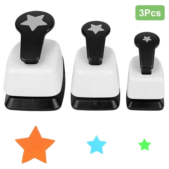 TSV 3pcs Star Hole Punch, Stars Paper Punch, Star Shaped Hole Puncher for Paper Crafts, Scrapbook Supplies, Card Making