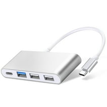 TSV 4 in 1 USB-C Hub Multiport Adapter with Type C Port & 3 USB 3.0 2.0 Port Fit for Mac, Chromebook