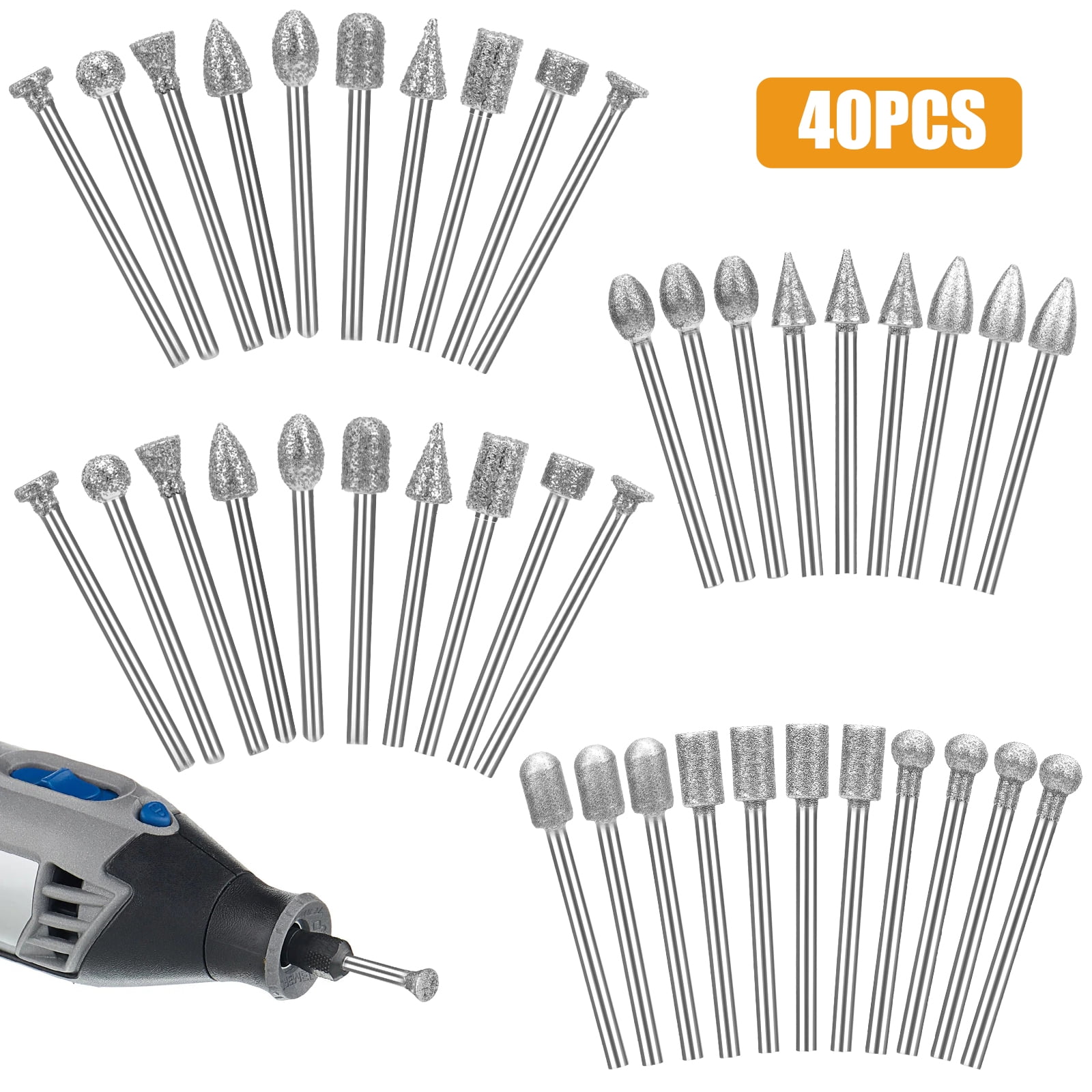 TSV 20 Pack Tungsten Carbide Cutting Burr Set Dremel Drill Bits Rotary Grinder Grinding TSV 20 Pack Tungsten Carbide Cutting Burr Set Dremel Drill Bits Rotary Grinder Grinding