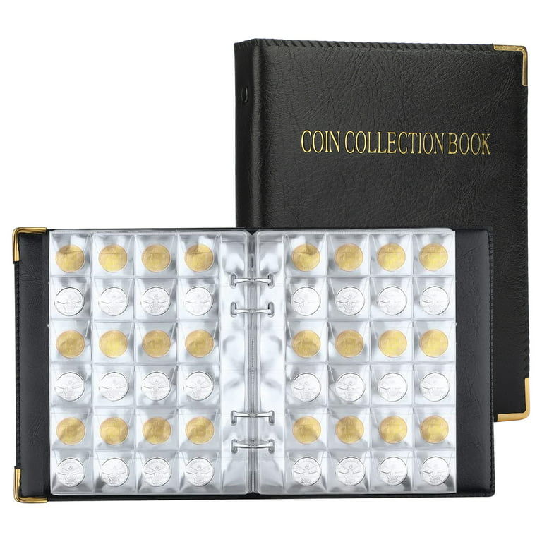 Coin Album, AITIME 180 Pockets Silver Dollar Coin Collection Holders for Collectors, Large Challenge Coin Storage Book