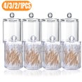 thumbnail image 1 of TSV 4Pcs Qtip Dispenser Apothecary Jars, Clear Acrylic Container with Lids for Cotton Ball & Swab Storage, 1 of 10