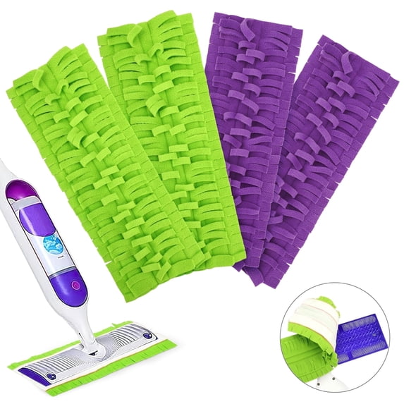 TSV 4pcs Reusable Cleaning Mop Pads Fit for SwifferPowerMop Multi-Surface & Wood Mop